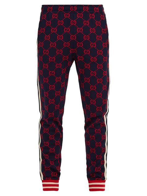 blue gucci track pants